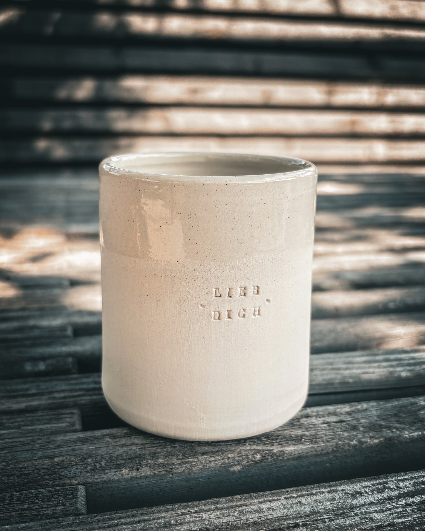 Keramik Tasse "Lieb dich"
