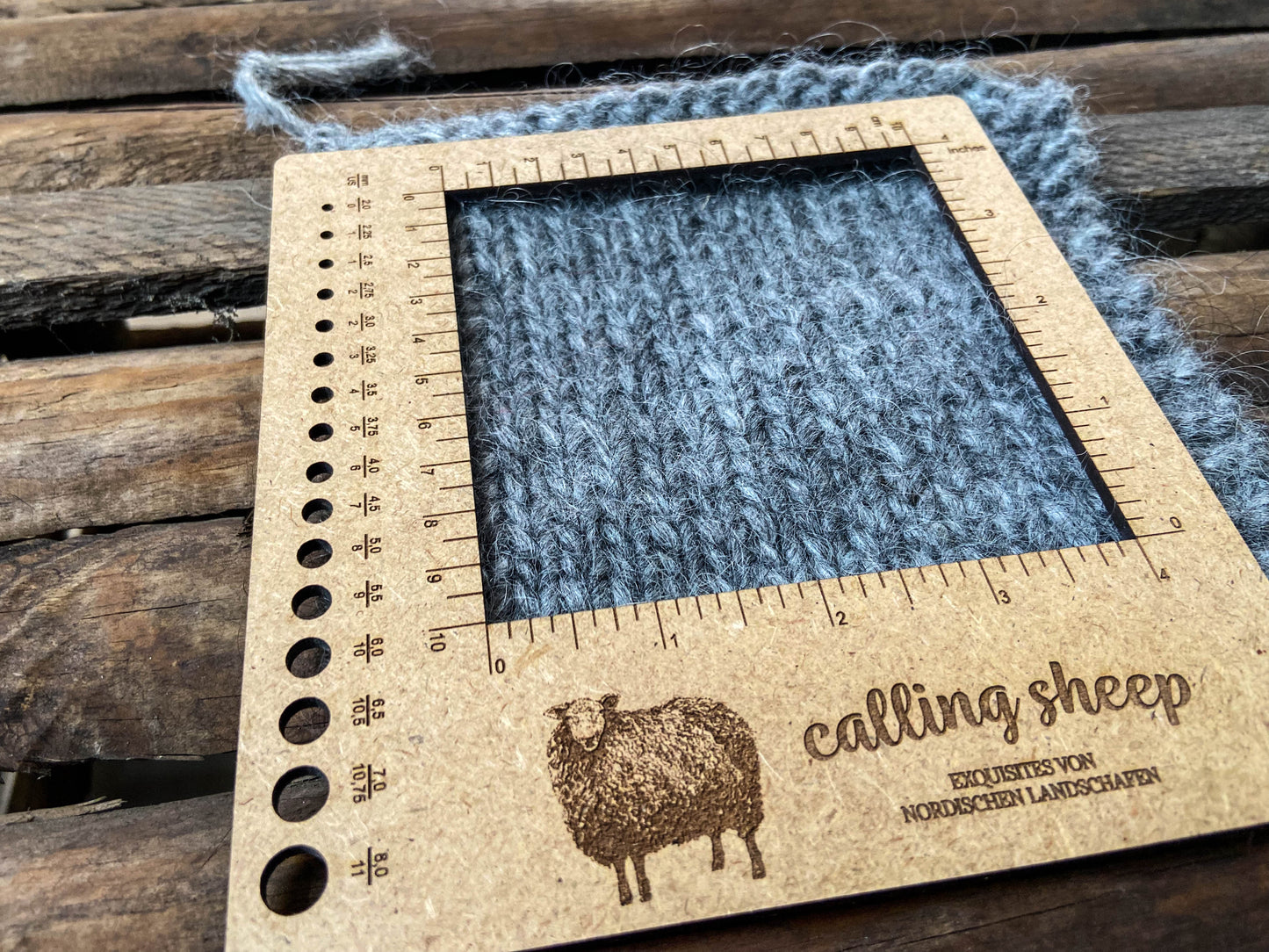 Knitting gauge & needle size frame