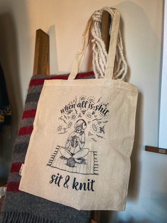 Projektbeutel „When all is shit - sit & knit“