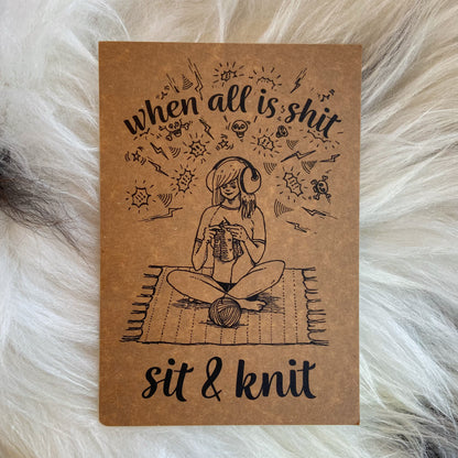 Postkarte „sit & knit“
