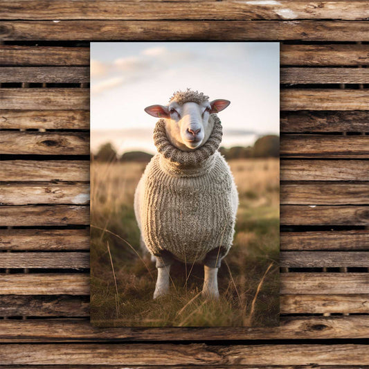 Postkarte „Schaf im Pullover“