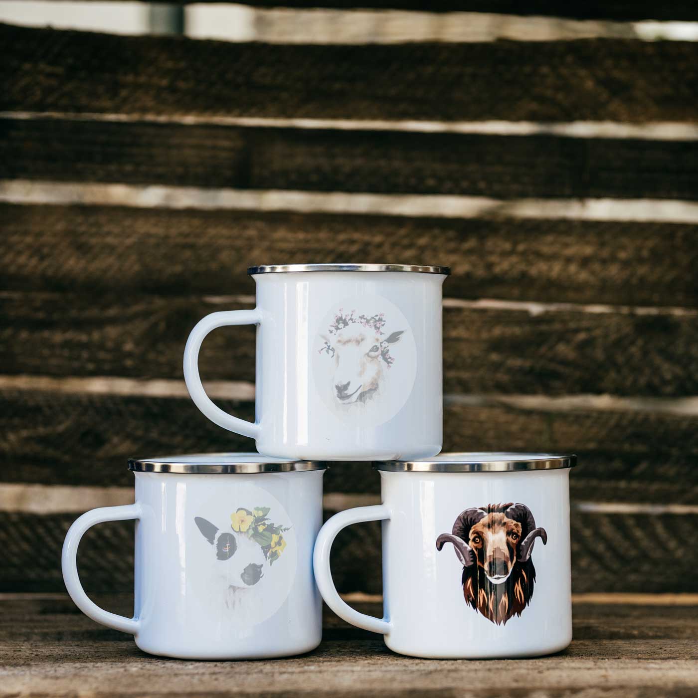 Emaille Tasse illustriert